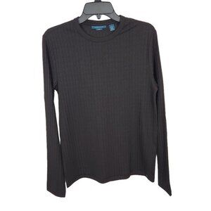 NWT Perry Ellis Vertical Stripe Sweater in Black Size‎ Small